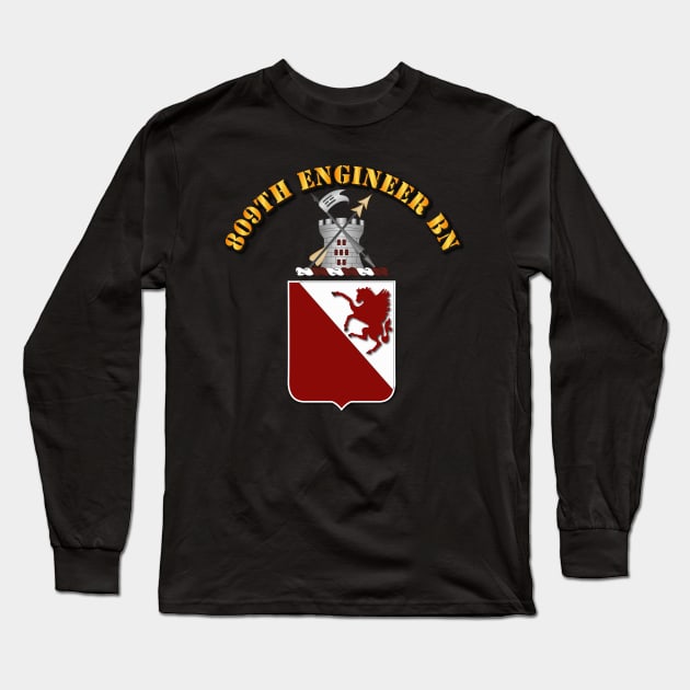 809th Engineer Bn - Coat of Arms Long Sleeve T-Shirt by twix123844